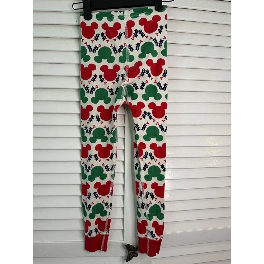 Hanna Andersson Size 120 6-7 Disney Holiday Mickey Mouse Organic Pajamas LJs